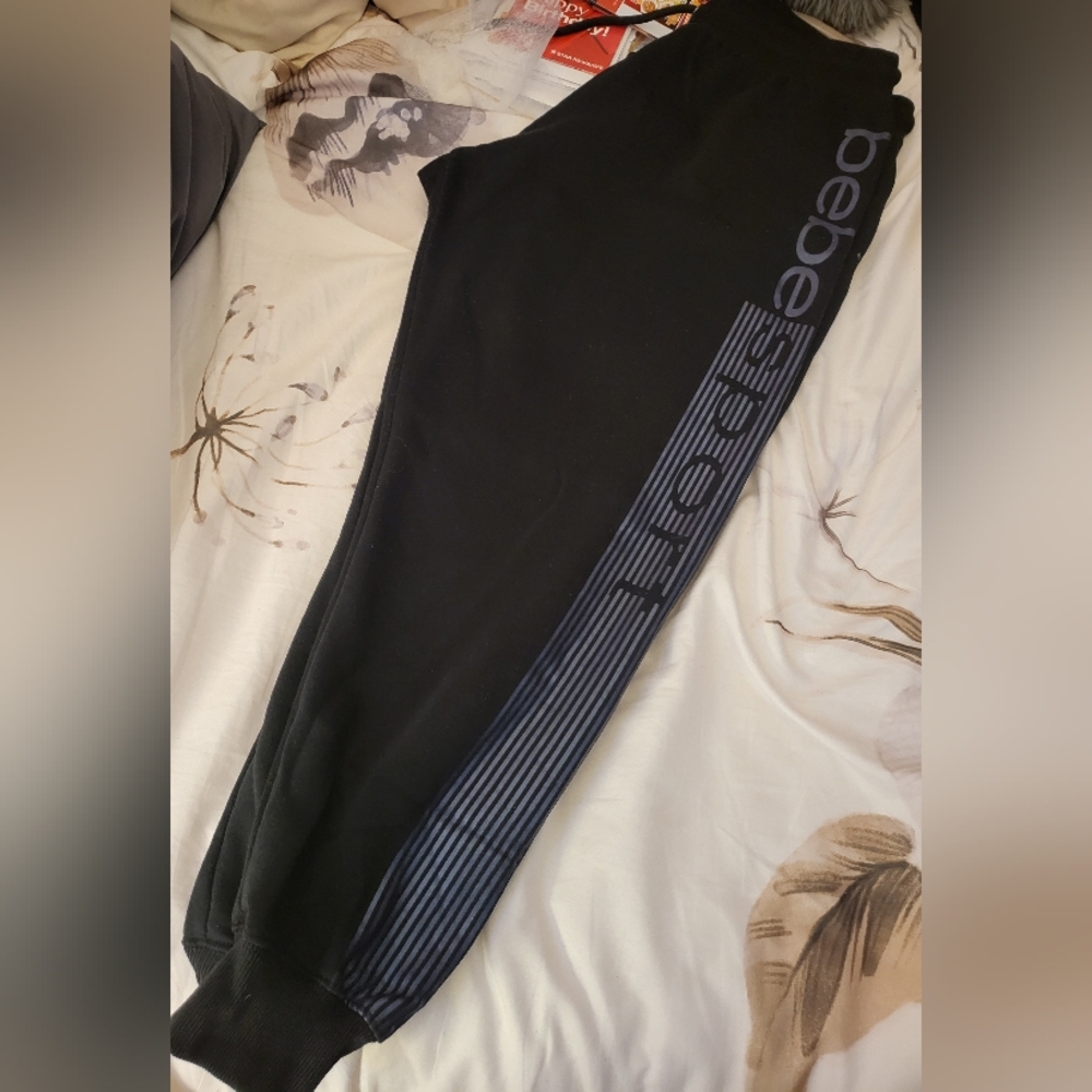 Bebe Black Joggers with Logo